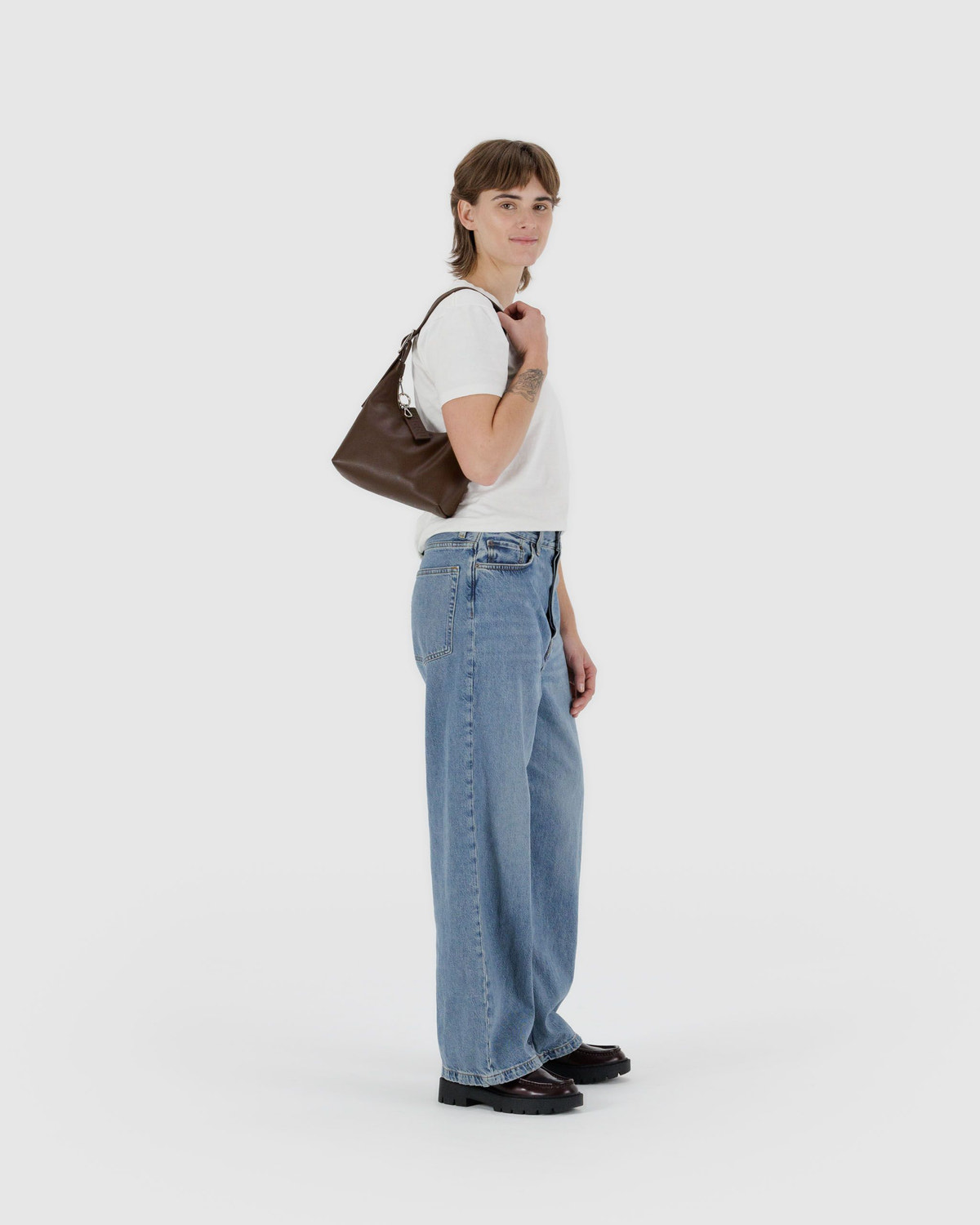 Mini Recycled Leather Shoulder Bag - Image 2