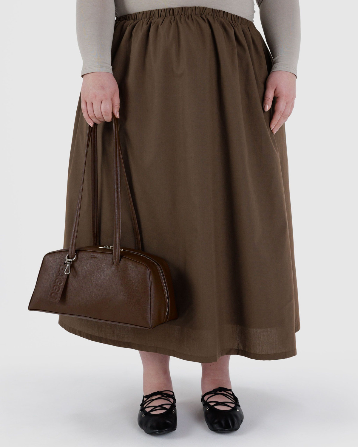 Recycled Leather Bowler Bag - Image 3