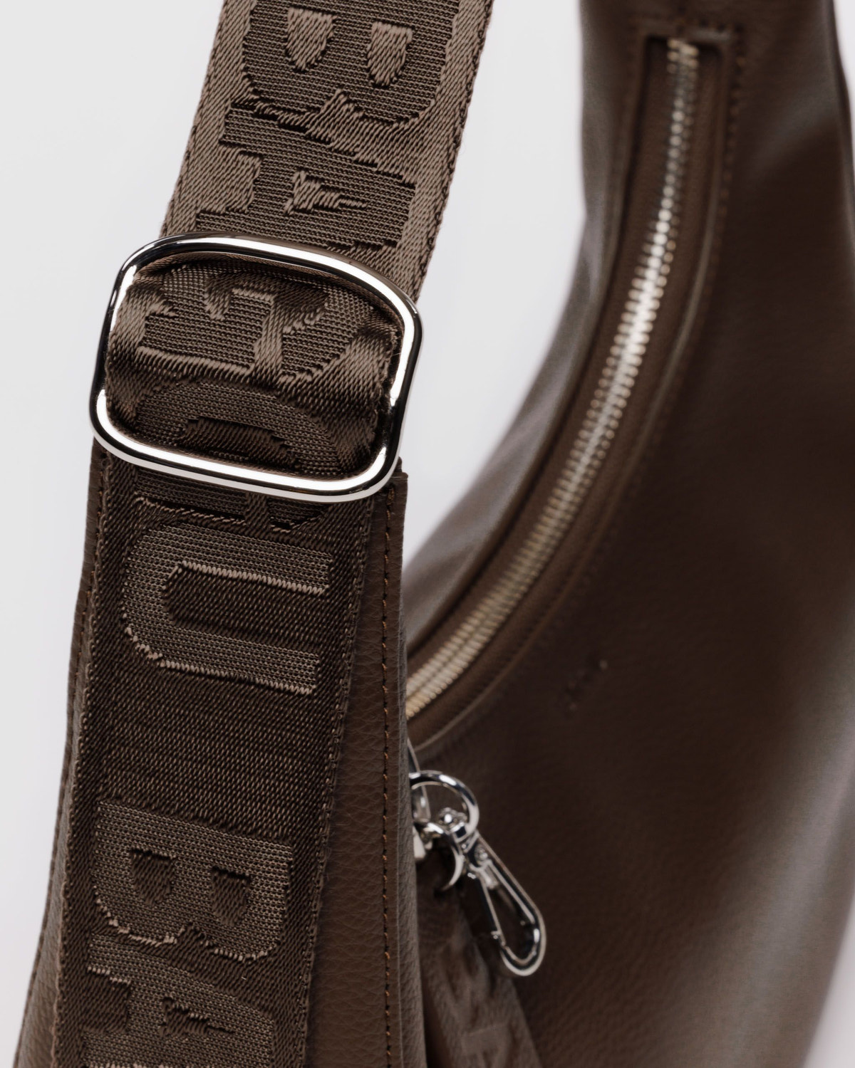 Small Recycled Leather Crescent Bag - Image 5