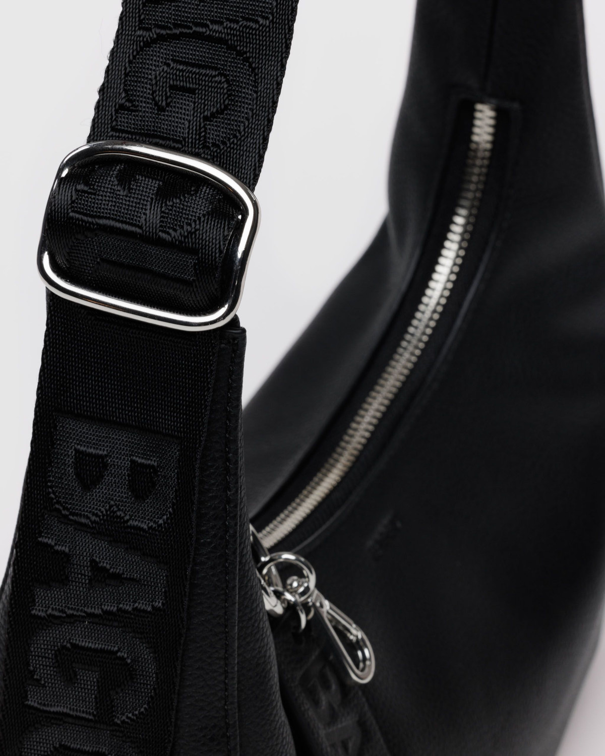 Small Recycled Leather Crescent Bag - Image 5
