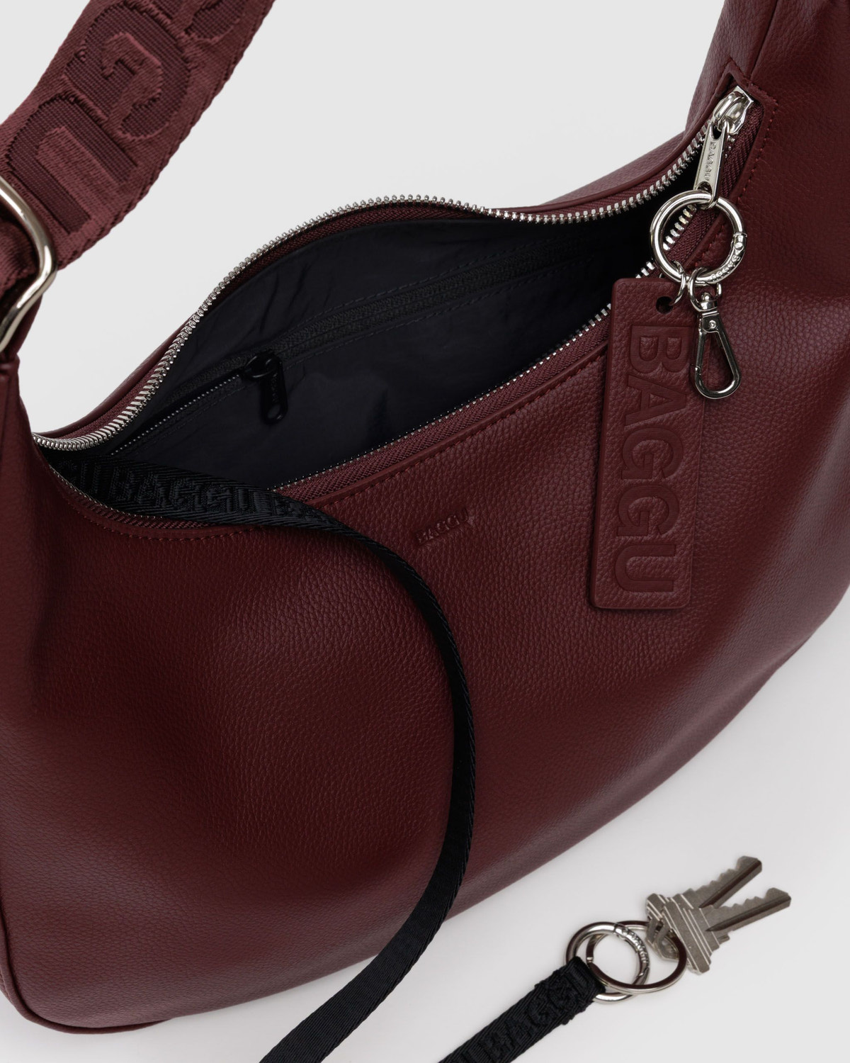 Medium Recycled Leather Crescent Bag - Image 4
