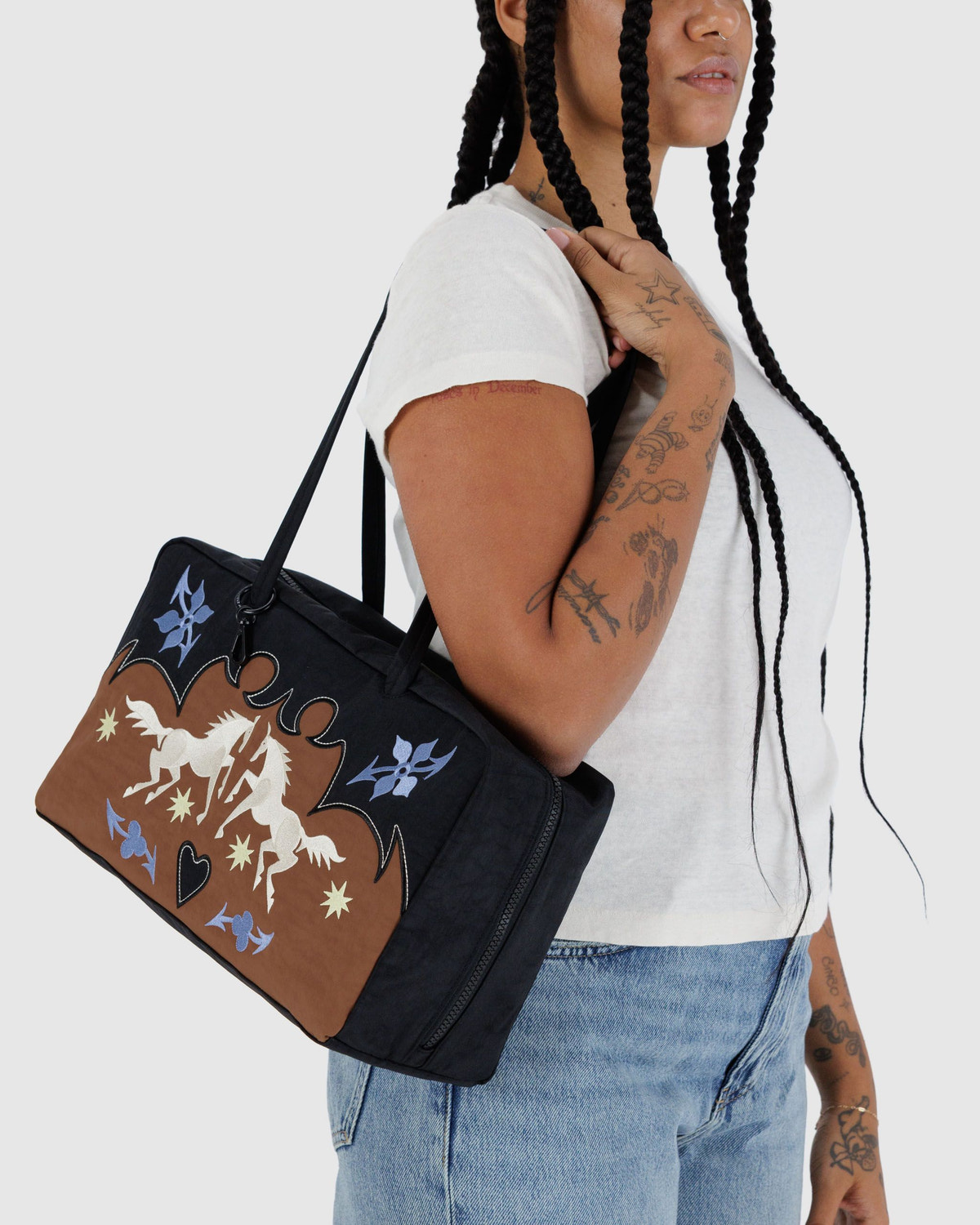 Medium Nylon Bowler Bag - Image 2