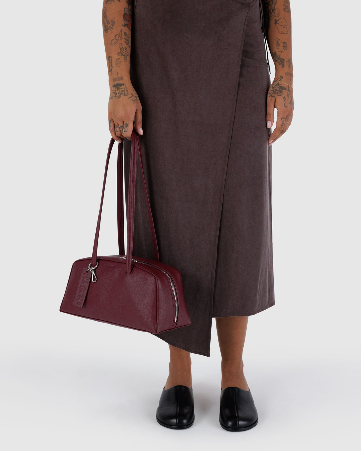 Recycled Leather Bowler Bag - Image 3