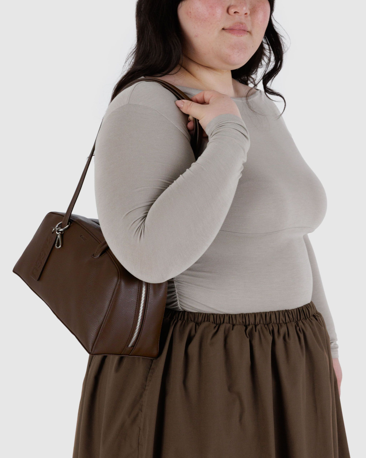 Recycled Leather Bowler Bag - Image 2
