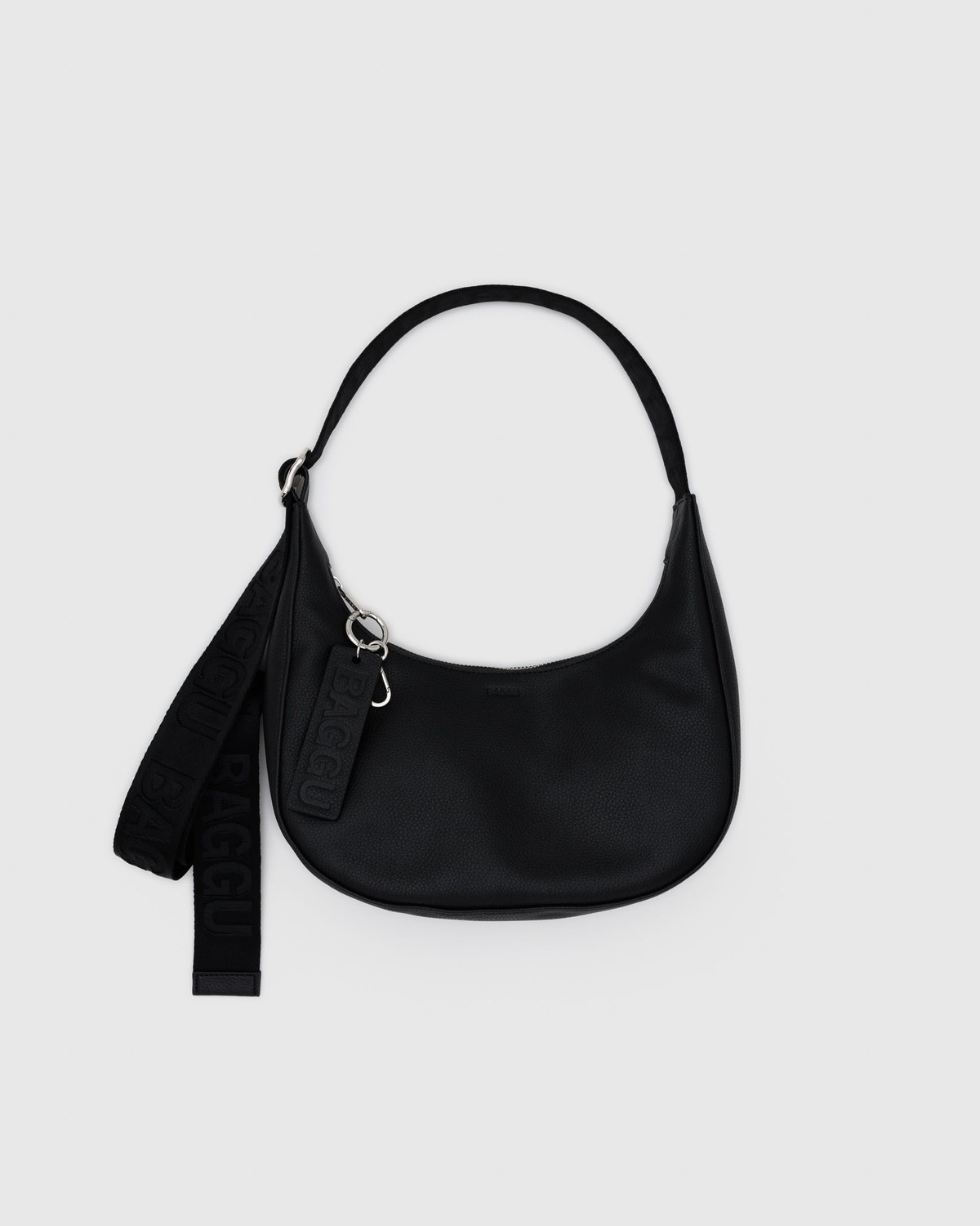 Small Recycled Leather Crescent Bag